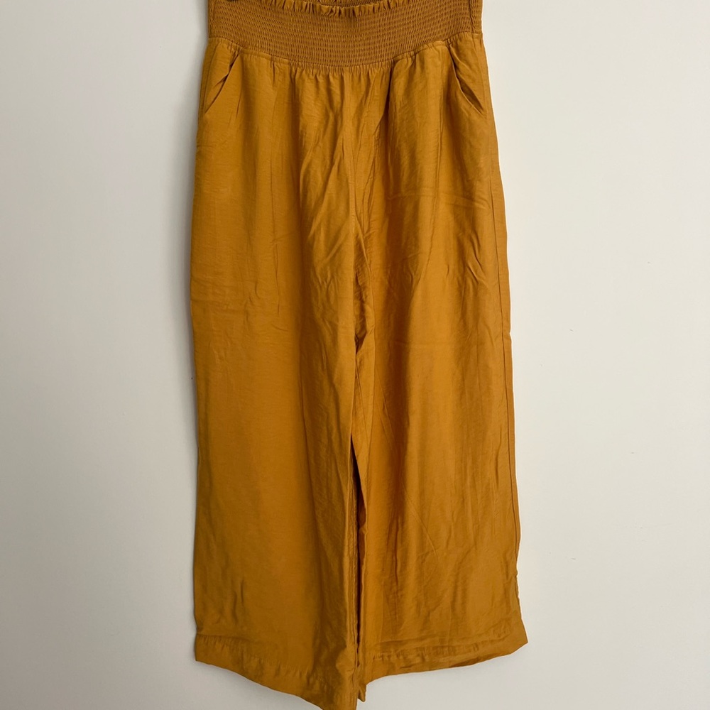 Mustard Yellow Wide-Leg Muslin Pants Size L
